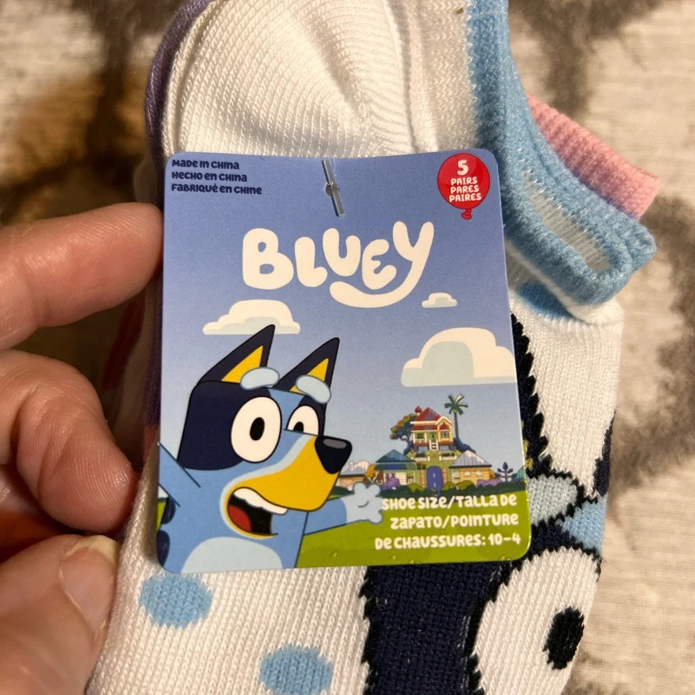 Bluey Kids Sock 5 pair set size 10-4 kids